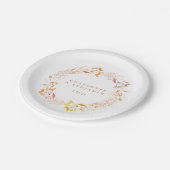 Autumn Floral Waterverf Wreated Custom Wedding Papieren Bordje (Gekanteld)