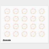 Autumn Floral Waterverf Wreated Custom Wedding Ronde Sticker (Vel)