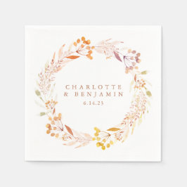 Autumn Floral Waterverf Wreated Custom Wedding Servet