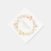 Autumn Floral Waterverf Wreated Custom Wedding Servet (Hoek)