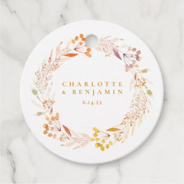 Autumn Floral Waterverf Wreath Boho Custom Bedankjes Labels