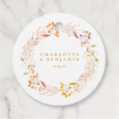 Autumn Floral Waterverf Wreath Boho Custom Bedankjes Labels (Voorkant)