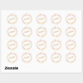 Autumn Floral Waterverf Wreath Boho Personalized Ronde Sticker (Vel)