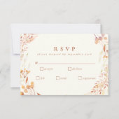 Autumn Floral Waterverf Wreath Boho Wedding RSVP (Voorkant)