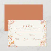 Autumn Floral Waterverf Wreath Boho Wedding RSVP (Voorkant / Achterkant)