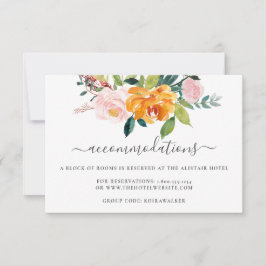 Autumn Floral Wedding Accommodatie Card Kaart