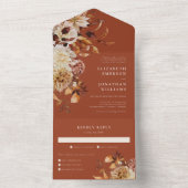 Autumn Floral Wedding All In One Uitnodiging (Binnen)