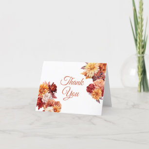 Autumn Floral Wedding Bedankkaart