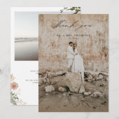 Autumn Floral Wedding Foto Bedankkaart (Voorkant / Achterkant)