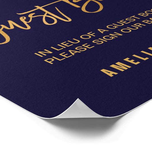 Autumn Floral Wedding Guest Book Sign Poster (Hoek)