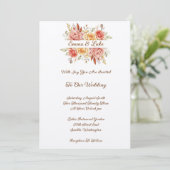 Autumn Floral Wedding Invitation-Felt Kaart (Staand voorkant)
