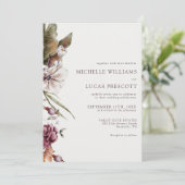 Autumn Floral Wedding Invitation Kaart (Staand voorkant)