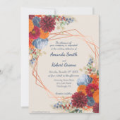 Autumn Floral Wedding Invitation Kaart (Voorkant)