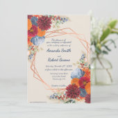 Autumn Floral Wedding Invitation Kaart (Staand voorkant)