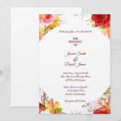 Autumn Floral Wedding Invitation Kaart (Voorkant / Achterkant)