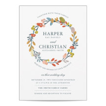 Autumn Floral Wedding Invitation