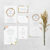 Autumn Floral Wedding Invitation Kaart