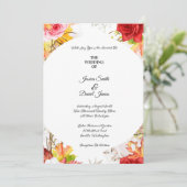 Autumn Floral Wedding Invitation Kaart (Staand voorkant)