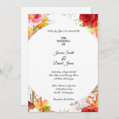 Autumn Floral Wedding Invitation Kaart (Voorkant / Achterkant)