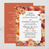 Autumn Floral Wedding Invitation Kaart (Voorkant / Achterkant)
