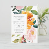 Autumn Floral Wedding Invitation Kaart (Staand voorkant)