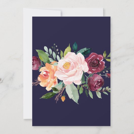 Autumn Floral Wedding Kaart (Achterkant)