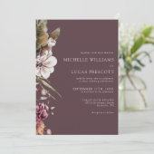 Autumn Floral Wedding Kaart (Staand voorkant)