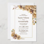 Autumn Floral Wedding Kaart (Voorkant)