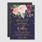 Autumn Floral Wedding Magnetische Uitnodiging (Voorkant / Achterkant)