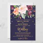 Autumn Floral Wedding Magnetische Uitnodiging (Voorkant)