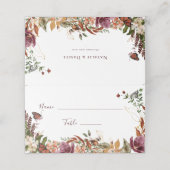 Autumn Floral Wedding Plaatskaartje (Buitenkant ongevouwen)