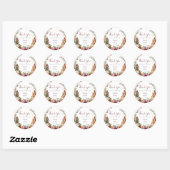 Autumn Floral Wedding Ronde Sticker (Vel)