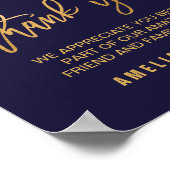 Autumn Floral Wedding Thank You Sign Poster (Hoek)