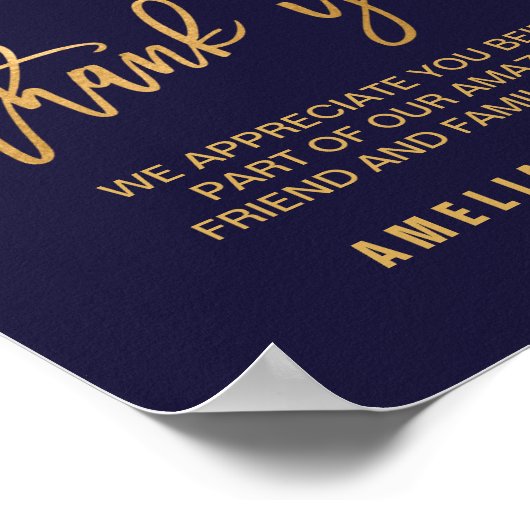 Autumn Floral Wedding Thank You Sign Poster (Hoek)