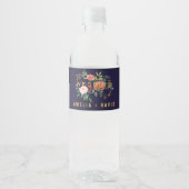 Autumn Floral Wedding Waterfles Etiket (Voorkant)