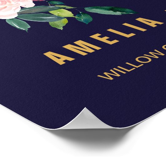 Autumn Floral Wedding Welkom Poster (Hoek)