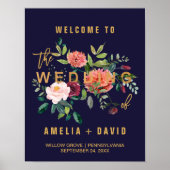 Autumn Floral Wedding Welkom Poster (Voorkant)