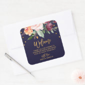Autumn Floral Wedding Welkom Vierkante Sticker (Envelop)