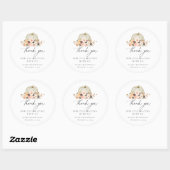 Autumn Floral White Pumpkin Hartelijk dank Ronde Sticker (Vel)