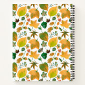 Autumn Floral with a custom name Green Notitieboek (Achterkant)