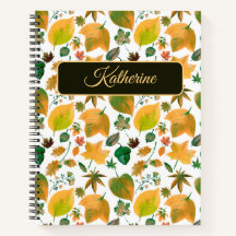 Autumn Floral with a custom name Green