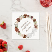 Autumn Floral Wreath Elegant Diagonal Wedding Servet (Insitu)