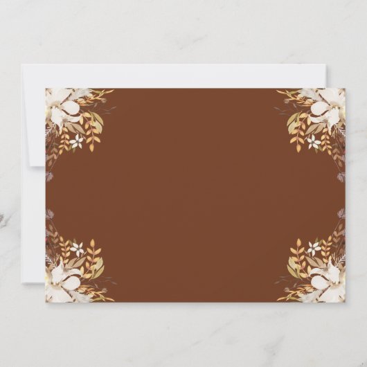 Autumn Floral Wreath Pumpkin Herfst Baptism Foto Kaart (Achterkant)