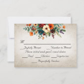 Autumn Floral & Wreath RSVP - Emerald Kaartje (Achterkant)
