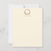 Autumn Floral Wreath Sage Calligraphy Monogram Notitiekaartje (Voorkant)