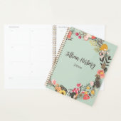 Autumn Floral Wreath Sage Green Planner (Display)