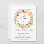 Autumn Floral Wreath Yellow n perzikkleurige Rozen Kaart (Voorkant)