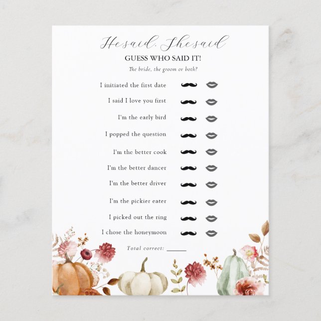 Autumn Floral zei hij, ze zei Vrijgezellenfeest sp (Voorkant)