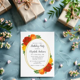 Autumn Florals Birthday Kaart