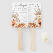 Autumn Florals Elegant Script Program Handwaaier (Voorkant en achterkant)